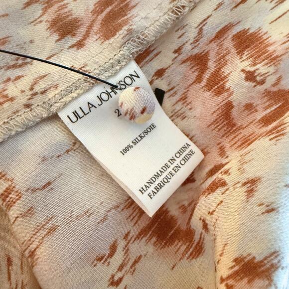 Ulla Johnson Lela Floral Long Puff Sleeve Silk Blouse Size 2 Wisteria Work Top - Picture 9 of 10